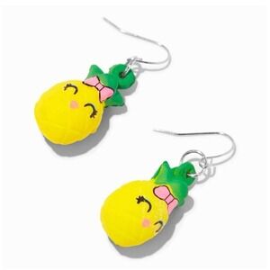 Claire's  1" Penelope the Pineapple Squish Drop Sensitive Hook Earrings‎ NEW